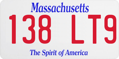 MA license plate 138LT9