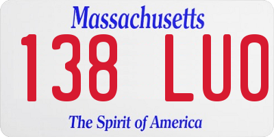MA license plate 138LU0