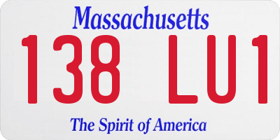MA license plate 138LU1