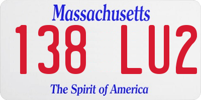 MA license plate 138LU2