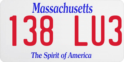 MA license plate 138LU3
