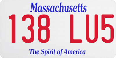 MA license plate 138LU5