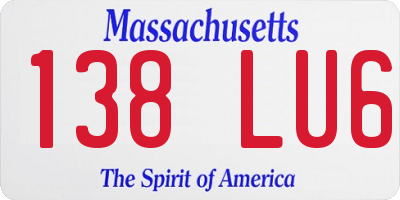 MA license plate 138LU6