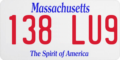MA license plate 138LU9