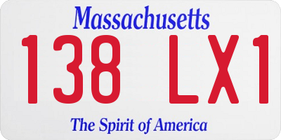 MA license plate 138LX1