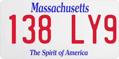 MA license plate 138LY9