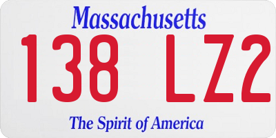 MA license plate 138LZ2