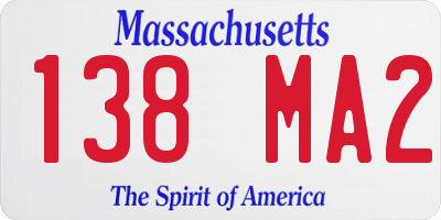 MA license plate 138MA2