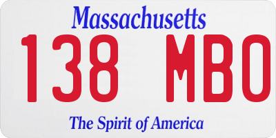 MA license plate 138MB0