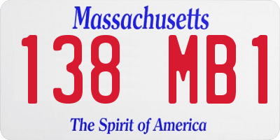 MA license plate 138MB1