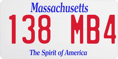 MA license plate 138MB4