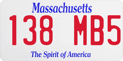 MA license plate 138MB5