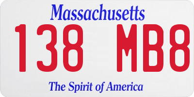 MA license plate 138MB8