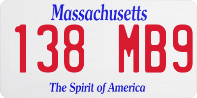 MA license plate 138MB9