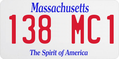 MA license plate 138MC1