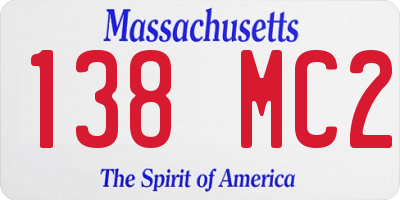 MA license plate 138MC2