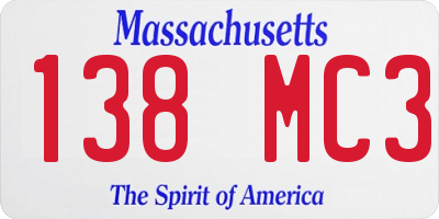 MA license plate 138MC3