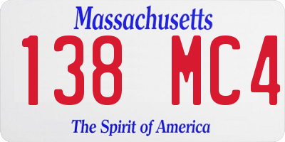 MA license plate 138MC4