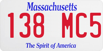 MA license plate 138MC5