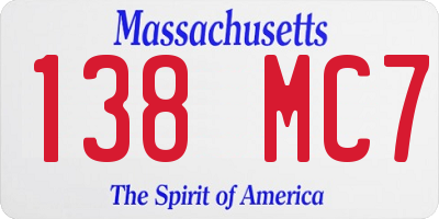 MA license plate 138MC7