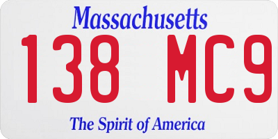 MA license plate 138MC9