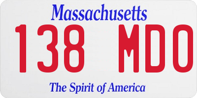 MA license plate 138MD0