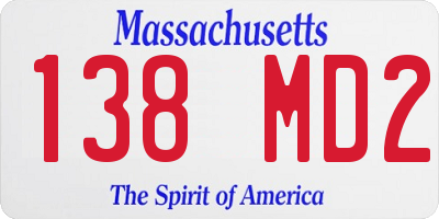 MA license plate 138MD2