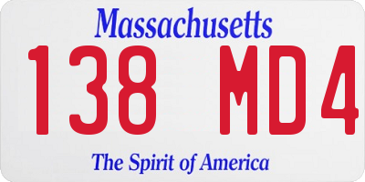 MA license plate 138MD4