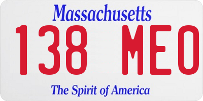 MA license plate 138ME0
