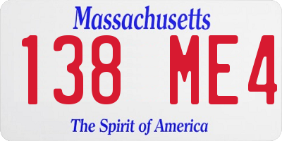 MA license plate 138ME4