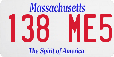 MA license plate 138ME5