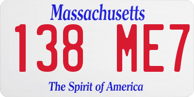 MA license plate 138ME7