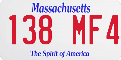 MA license plate 138MF4