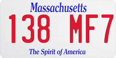 MA license plate 138MF7