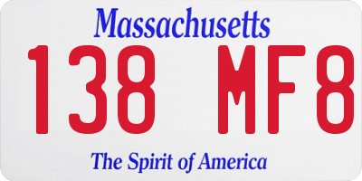 MA license plate 138MF8