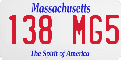 MA license plate 138MG5