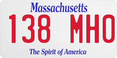 MA license plate 138MH0