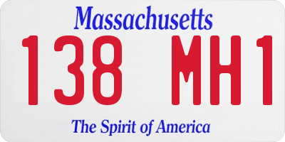 MA license plate 138MH1