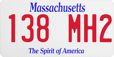 MA license plate 138MH2
