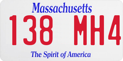 MA license plate 138MH4