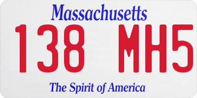 MA license plate 138MH5