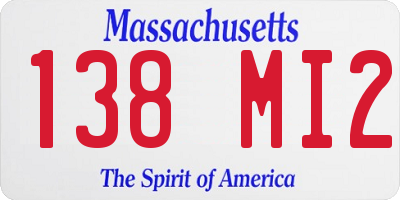 MA license plate 138MI2