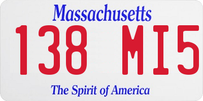 MA license plate 138MI5