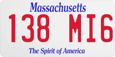 MA license plate 138MI6