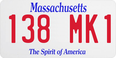 MA license plate 138MK1