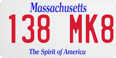 MA license plate 138MK8