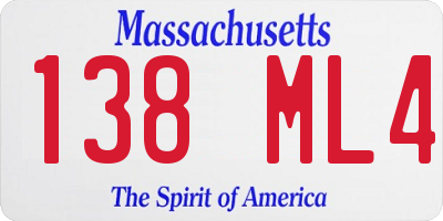 MA license plate 138ML4