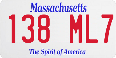 MA license plate 138ML7
