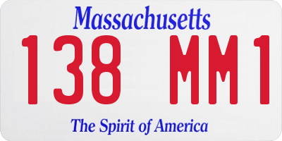 MA license plate 138MM1