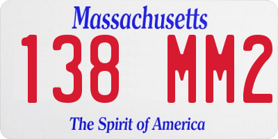 MA license plate 138MM2